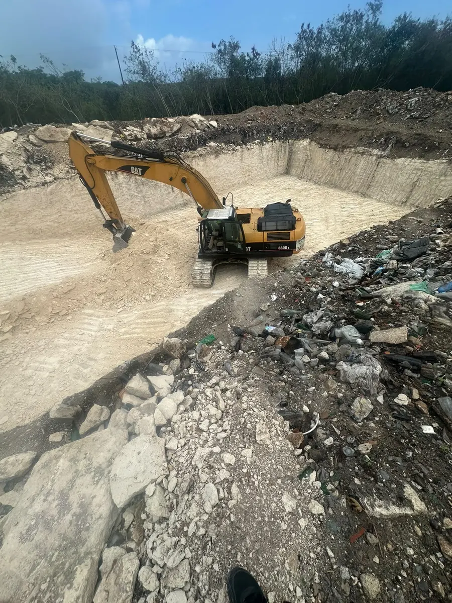 Caterpillar tracked excavator ready for work